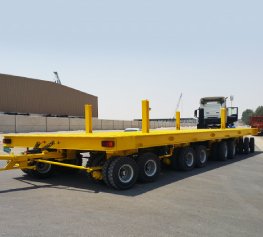 Long heavy transport trailer, UAE. Reliable and durable for construction & industrial use. Diamond Steel.